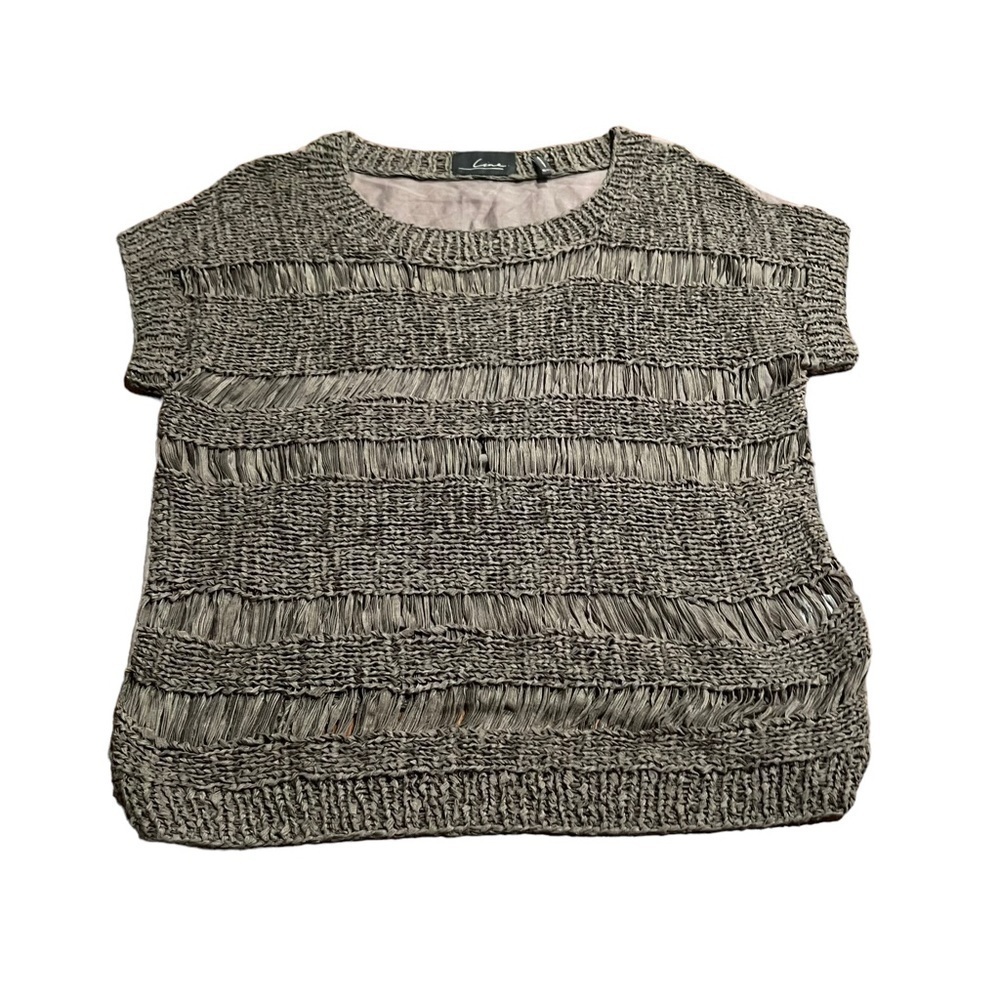 Line Women’s Silk Cotton Blend Short Sleeve Scoop Neck Top Size Small